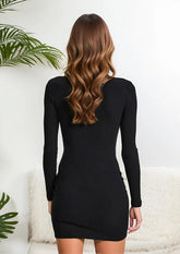 BLACK HIGH NECK BODYCON